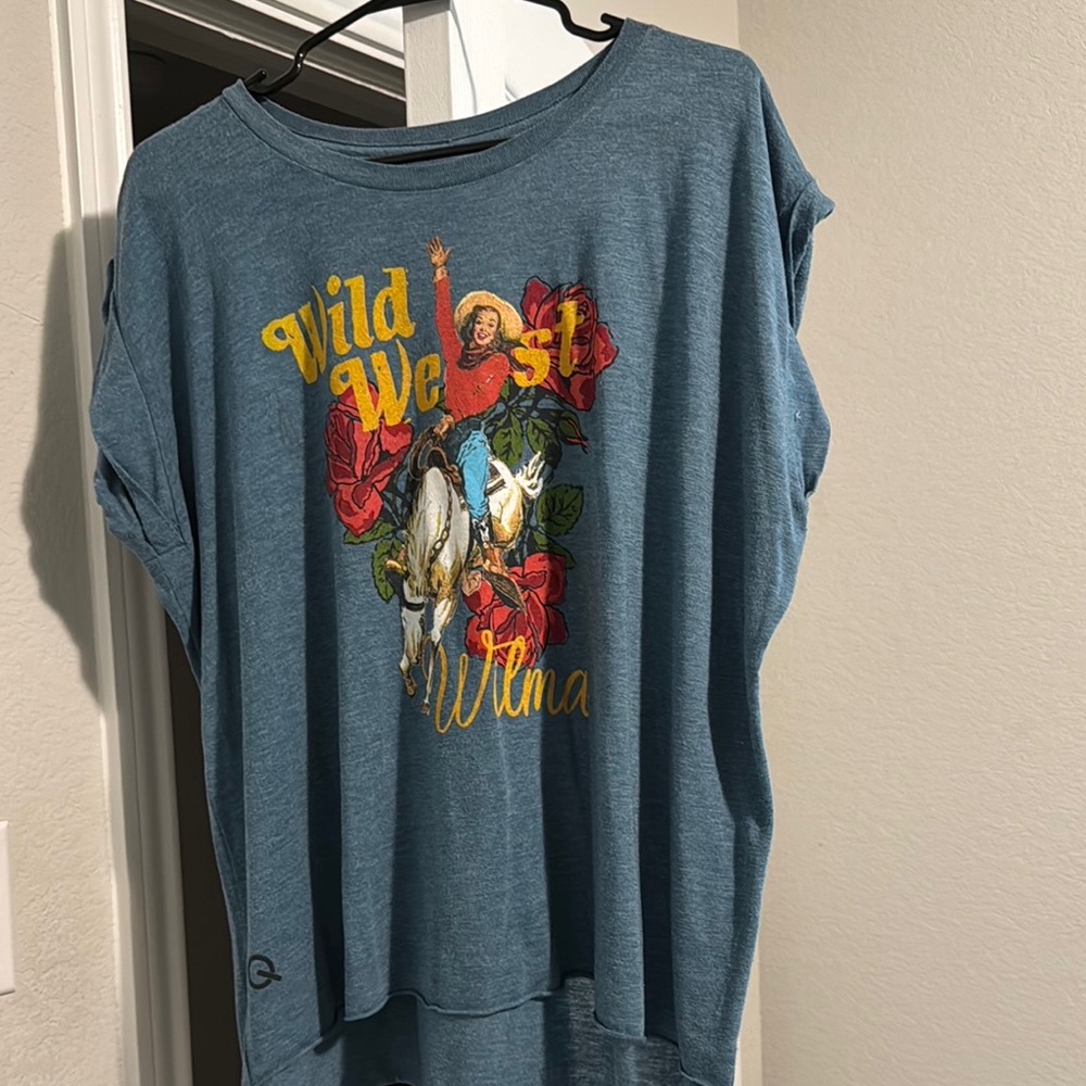 Wild West Graphic Blue Top